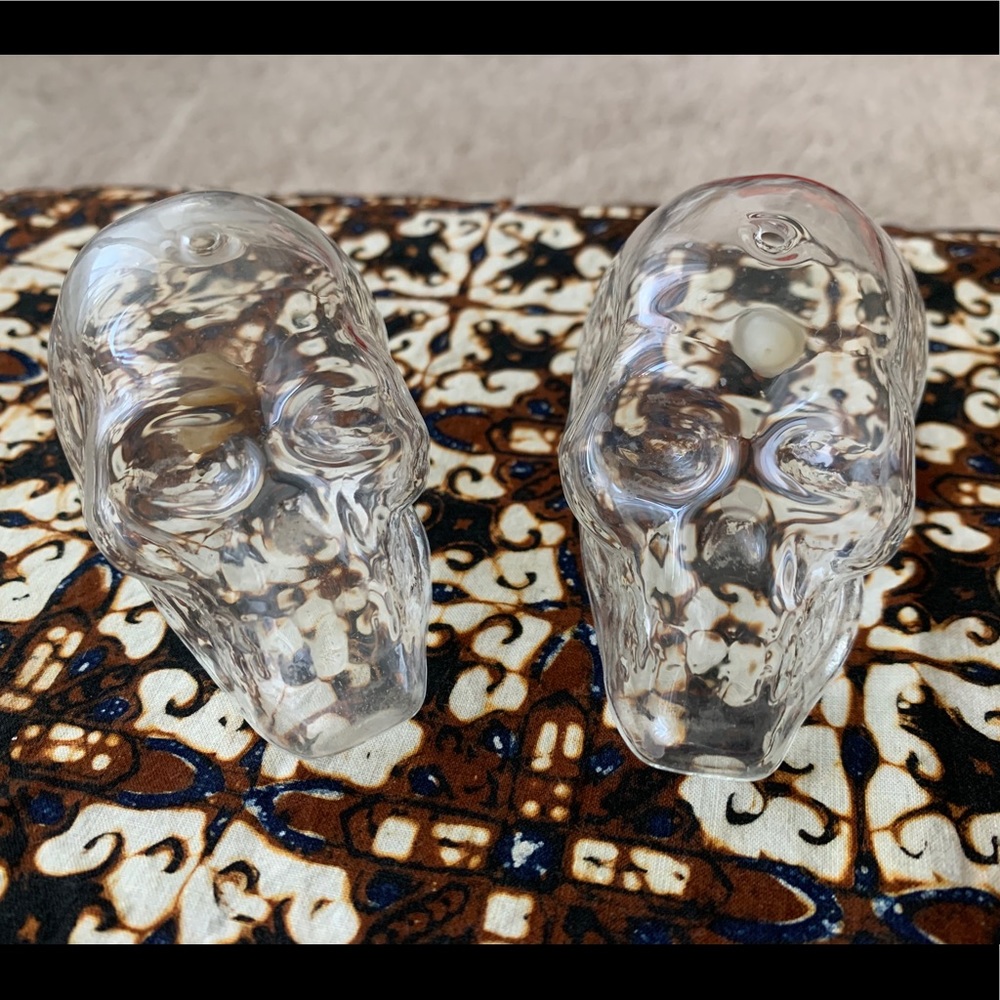 Glass Skull Salt and Pepper Shakers